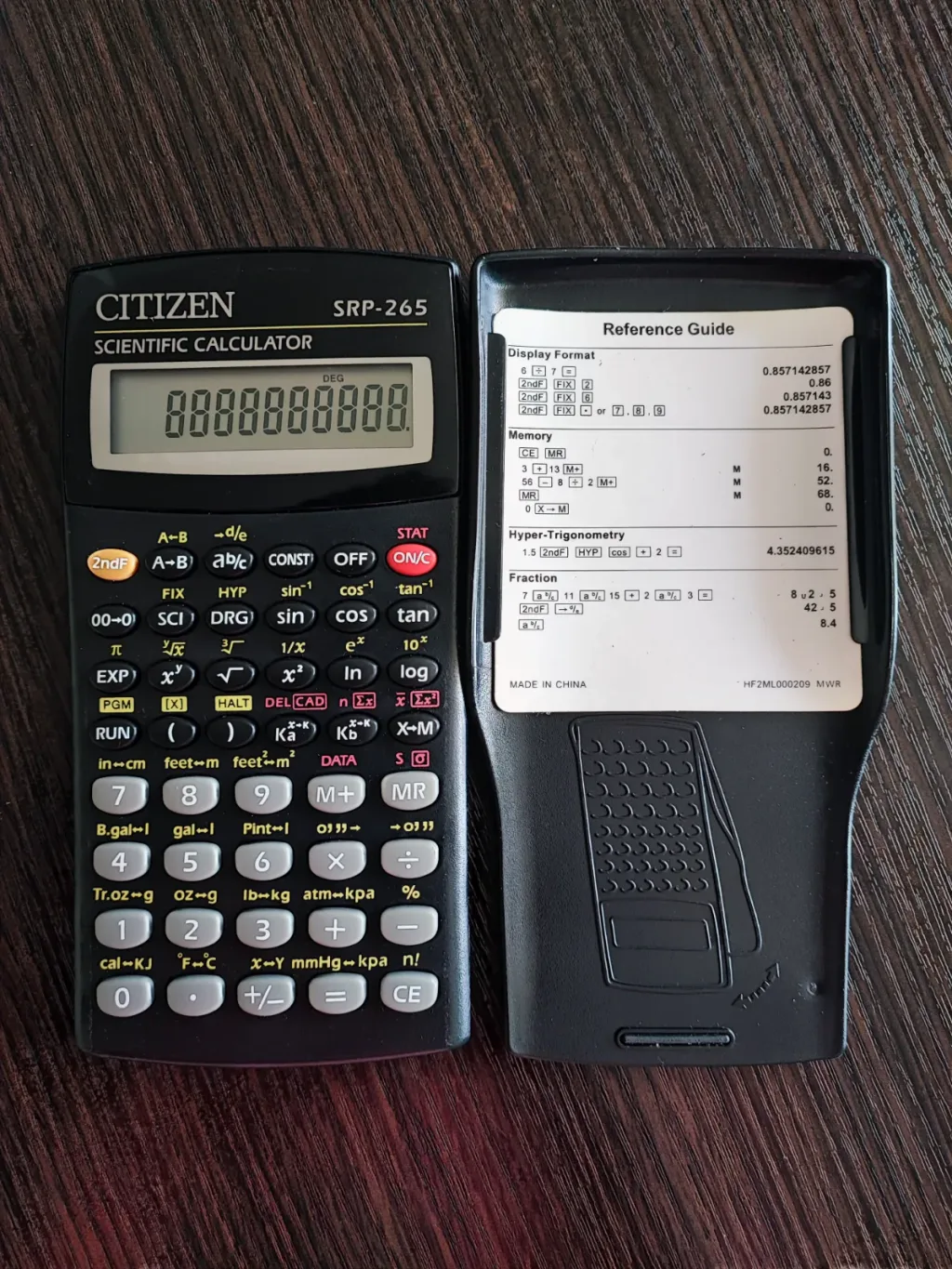 Науковий калькулятор Citizen SRP-265 (129 функцій)