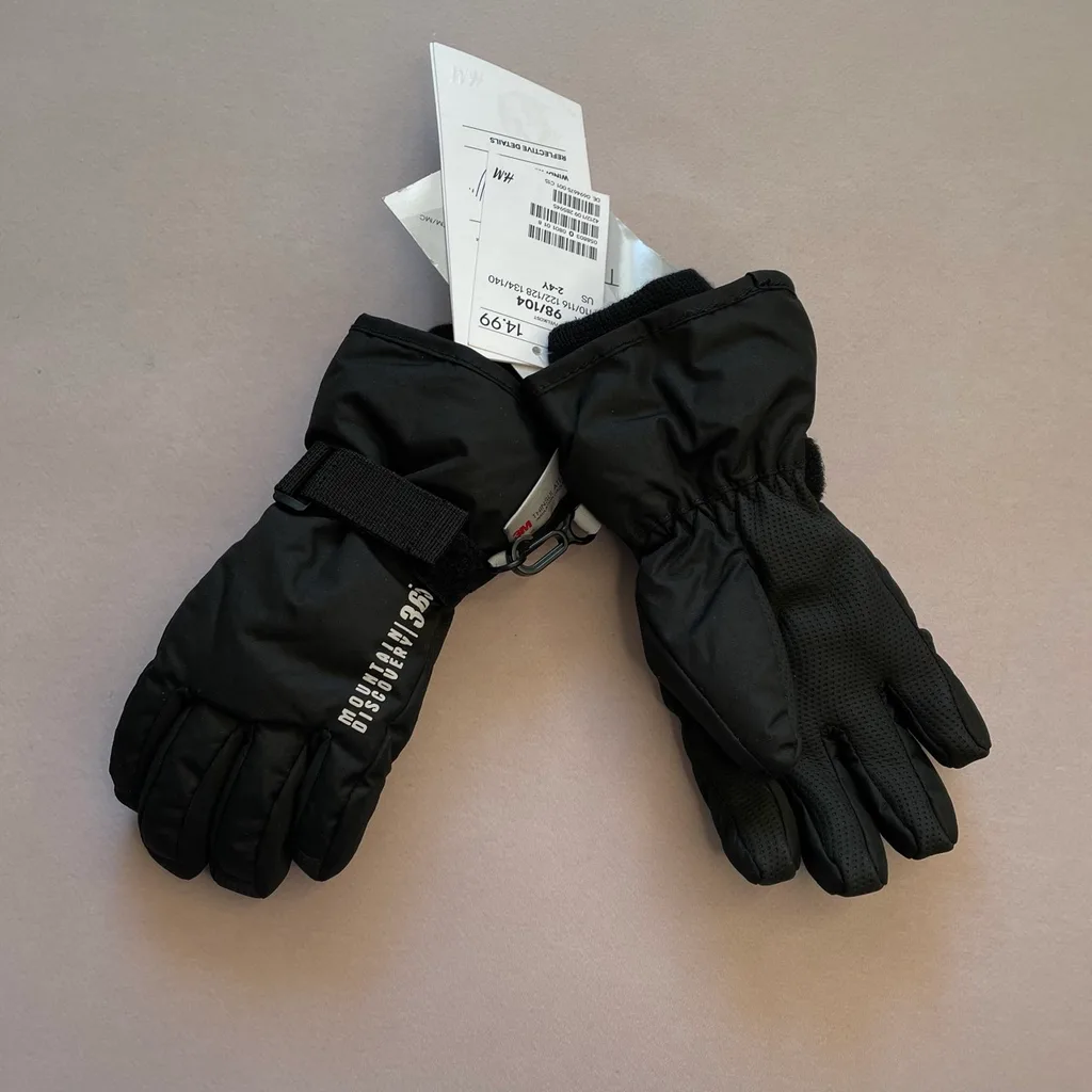 Дитячі зимові рукавиці-краги H&M, 98-104 (2-4 роки), чорні